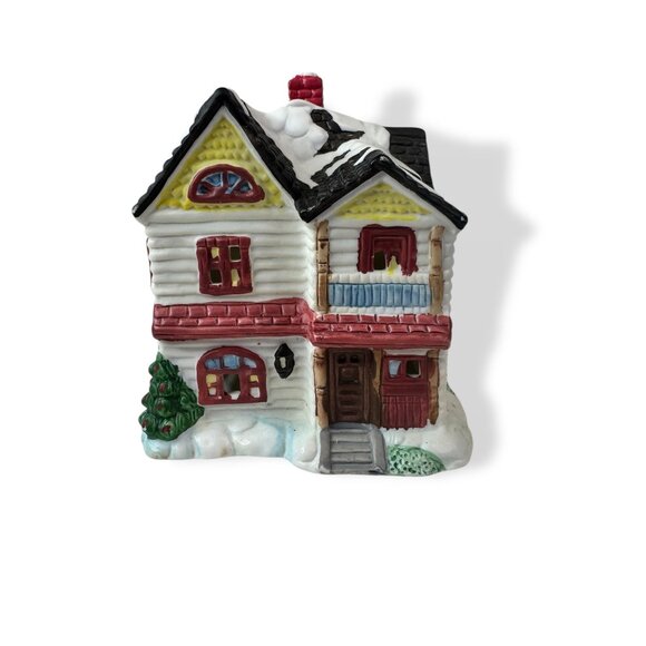 Woolworth 5Pc Porcelain House Night Light Set Snowy Village Christmas Vintage - Picture 7 of 16